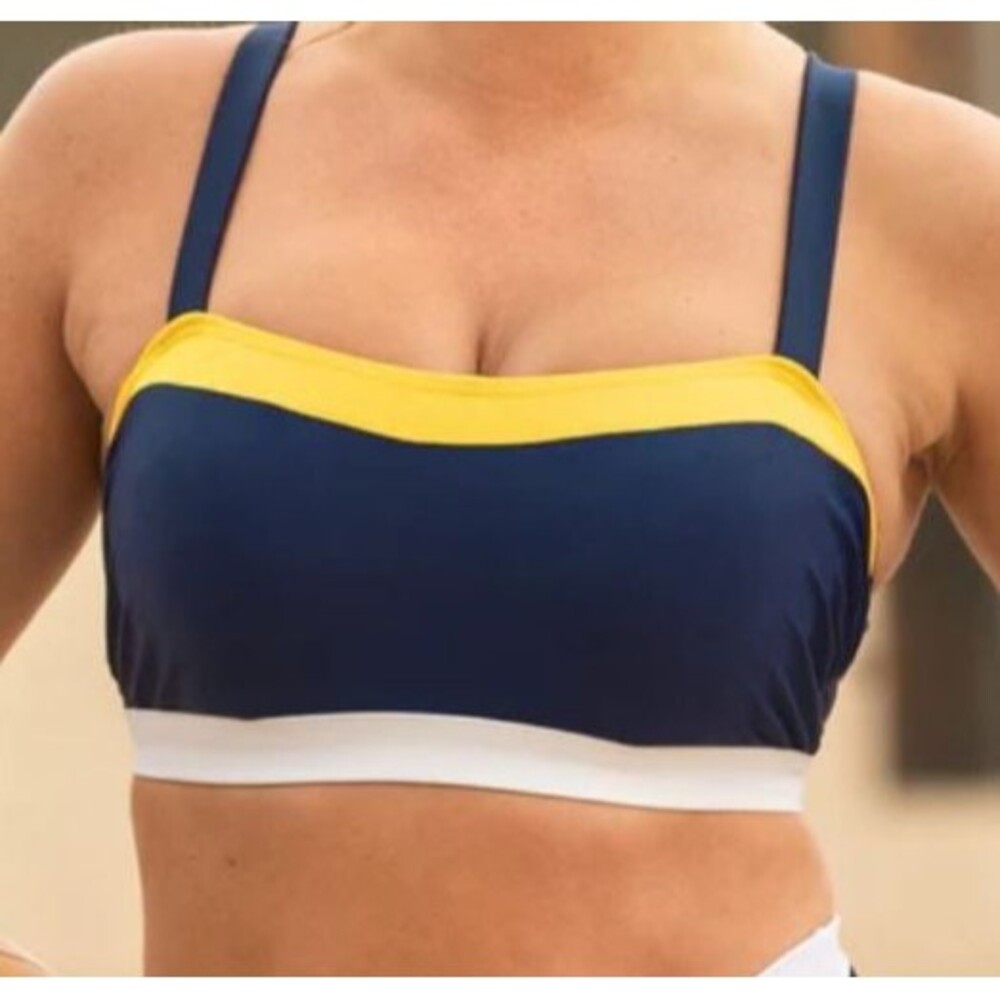 NEW Pour Moi Palm Springs Hidden Underwired Cami Bikini Top 34DD Blue
